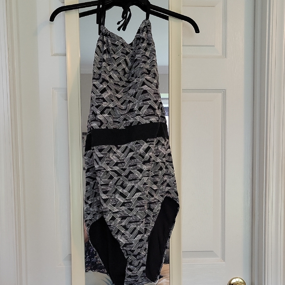 Time and Tru Silver Gray Halter Backless Sundress